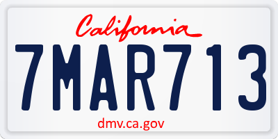 CA license plate 7MAR713