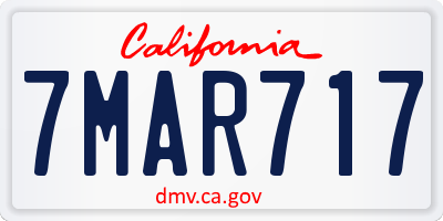 CA license plate 7MAR717