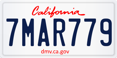 CA license plate 7MAR779