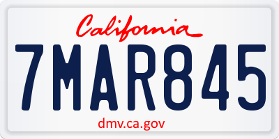 CA license plate 7MAR845