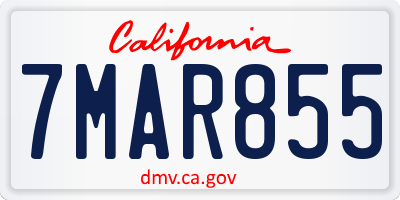 CA license plate 7MAR855
