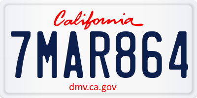 CA license plate 7MAR864