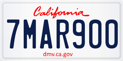 CA license plate 7MAR900
