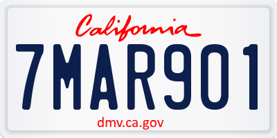 CA license plate 7MAR901