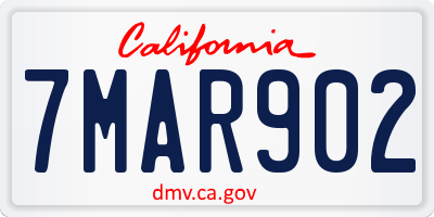 CA license plate 7MAR902