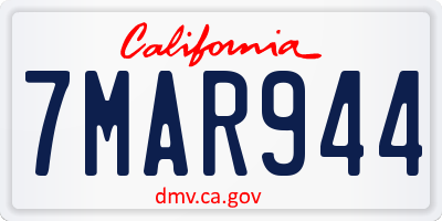 CA license plate 7MAR944