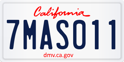 CA license plate 7MAS011