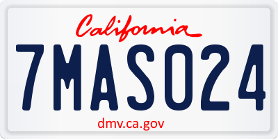 CA license plate 7MAS024