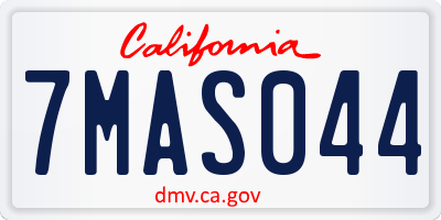 CA license plate 7MAS044