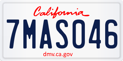CA license plate 7MAS046