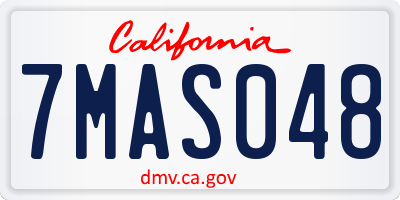 CA license plate 7MAS048