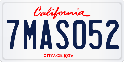 CA license plate 7MAS052