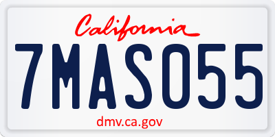 CA license plate 7MAS055