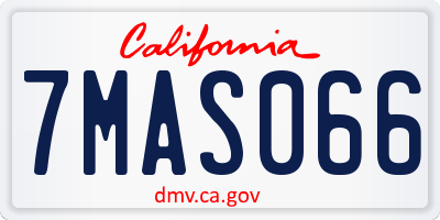 CA license plate 7MAS066