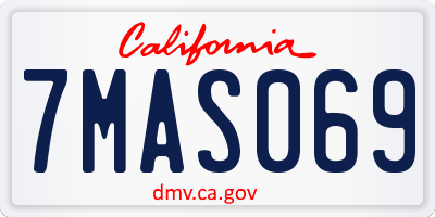 CA license plate 7MAS069