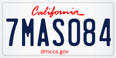 CA license plate 7MAS084