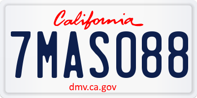 CA license plate 7MAS088