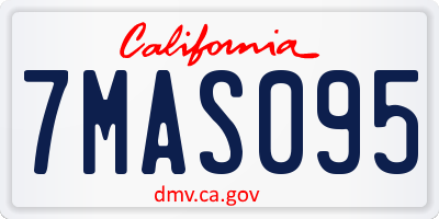 CA license plate 7MAS095