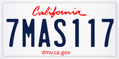 CA license plate 7MAS117