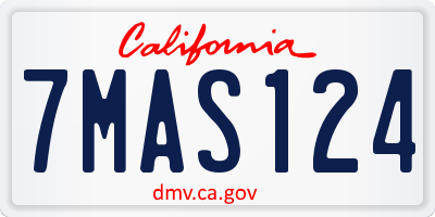 CA license plate 7MAS124
