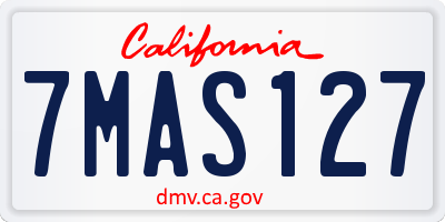 CA license plate 7MAS127