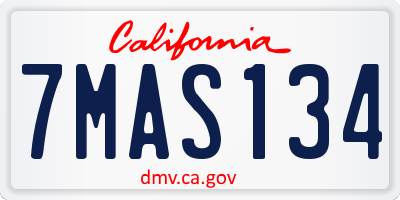 CA license plate 7MAS134