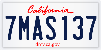 CA license plate 7MAS137