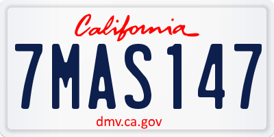 CA license plate 7MAS147