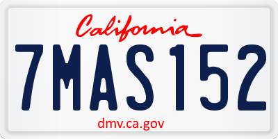 CA license plate 7MAS152