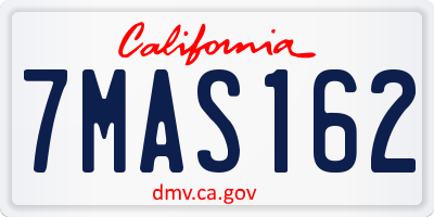 CA license plate 7MAS162