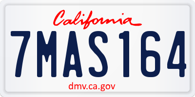 CA license plate 7MAS164