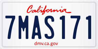 CA license plate 7MAS171
