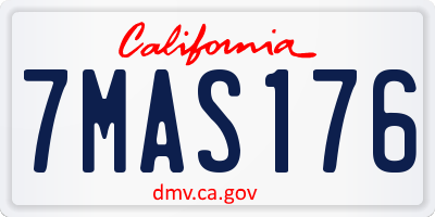 CA license plate 7MAS176