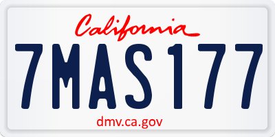 CA license plate 7MAS177