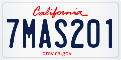 CA license plate 7MAS201