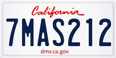 CA license plate 7MAS212