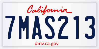 CA license plate 7MAS213