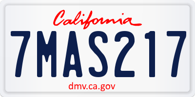 CA license plate 7MAS217