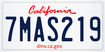CA license plate 7MAS219