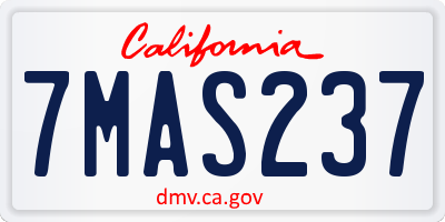 CA license plate 7MAS237