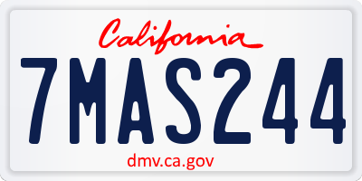 CA license plate 7MAS244