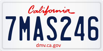 CA license plate 7MAS246