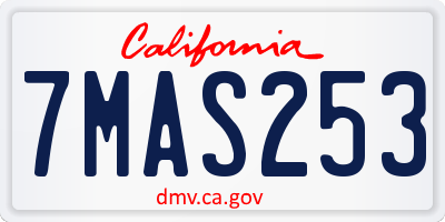 CA license plate 7MAS253