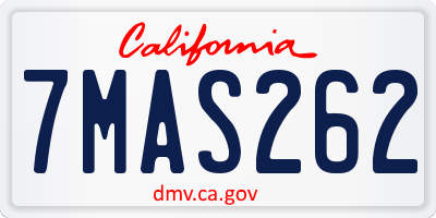CA license plate 7MAS262