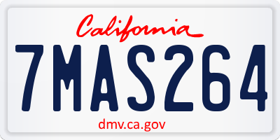 CA license plate 7MAS264