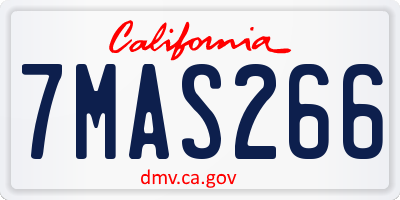 CA license plate 7MAS266