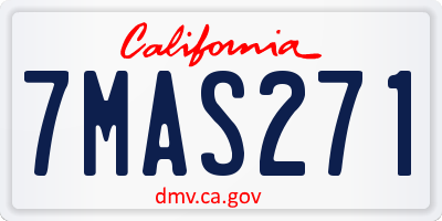 CA license plate 7MAS271