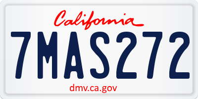 CA license plate 7MAS272