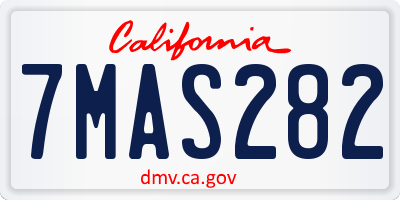 CA license plate 7MAS282