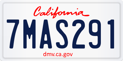 CA license plate 7MAS291